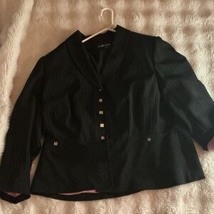 Sag Harbor Black Pinstripe Blazer